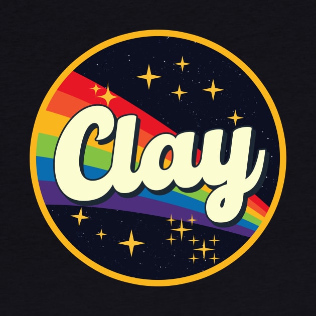 Clay // Rainbow In Space Vintage Style by LMW Art